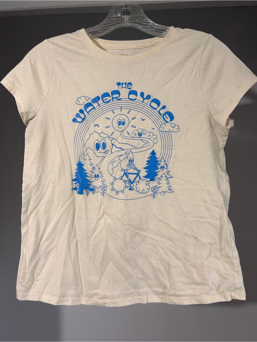 Cat & Jack Cream Tee with Blue Water Cycle Graphic